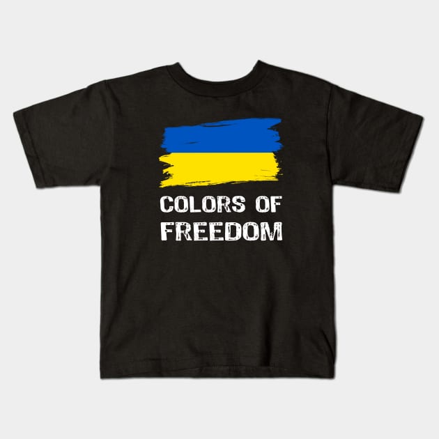 Colors of Freedom - Ukrainian Patriotic Kids T-Shirt by Yasna